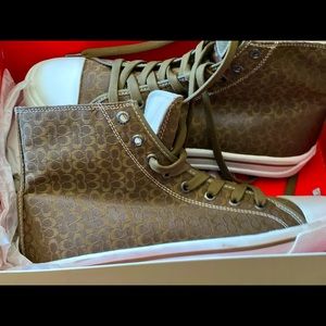 Vintage RARE Coach HIGH top sneakers women 8 1/2